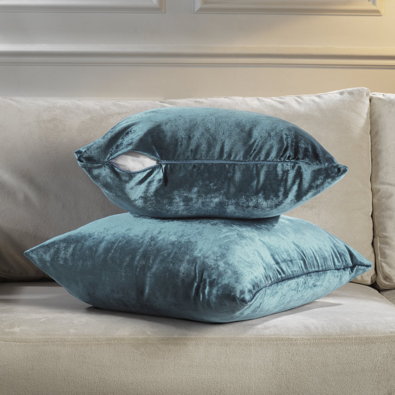 Shiny Velvet Pillow Cover, Square, 26"H x 26"W, Air Force