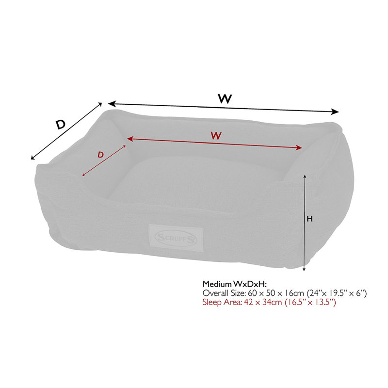 Polyester Pet Bed, Denim Blue, 22cm H x 90cm W x 70cm D