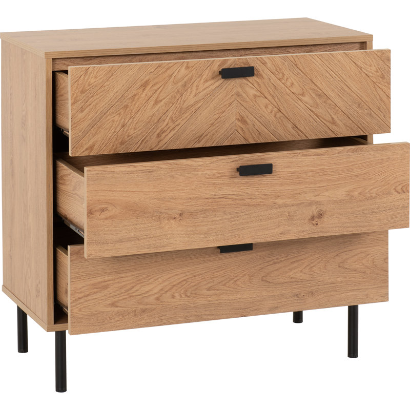 Nathainel 80cm W 3 - Drawer Chest of Drawers