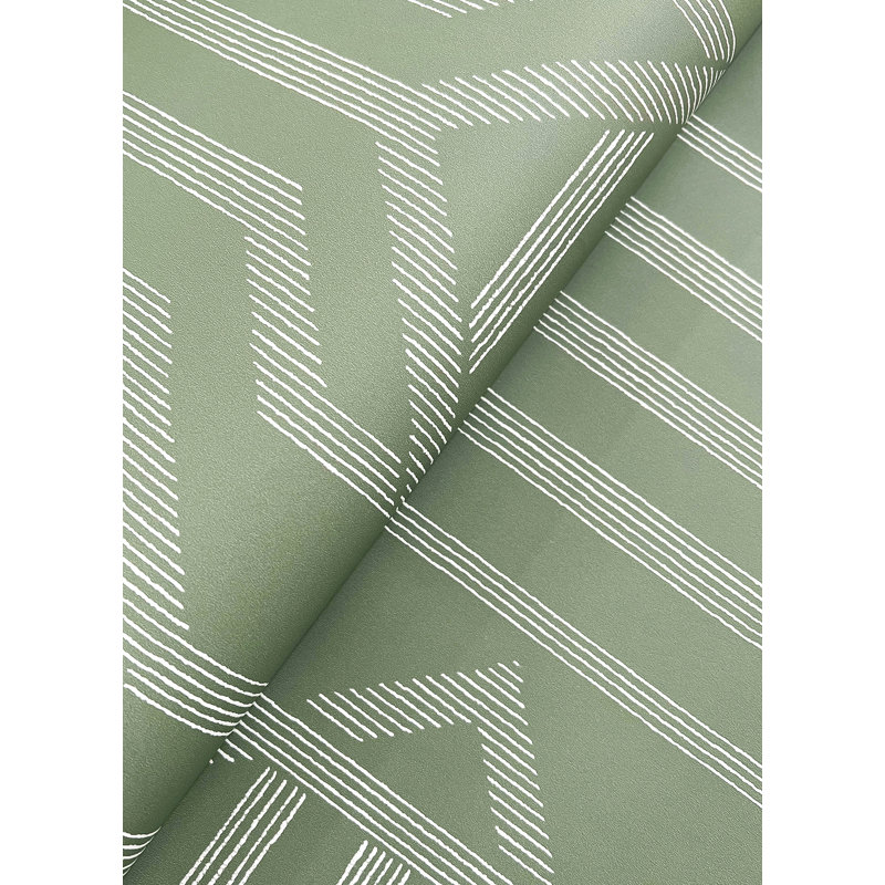 Essex Dark Blue Geometric Wallpaper, Green