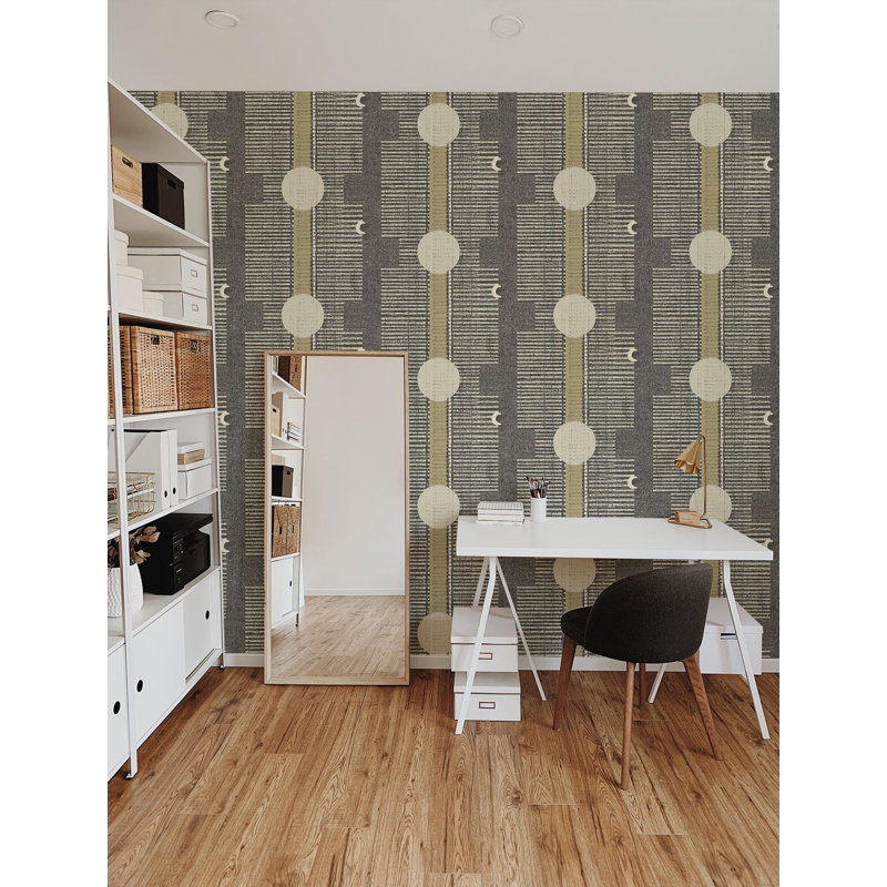 Inyanga Wallpaper, Newsprint Gray, Faux Grasscloth, Non-Pasted