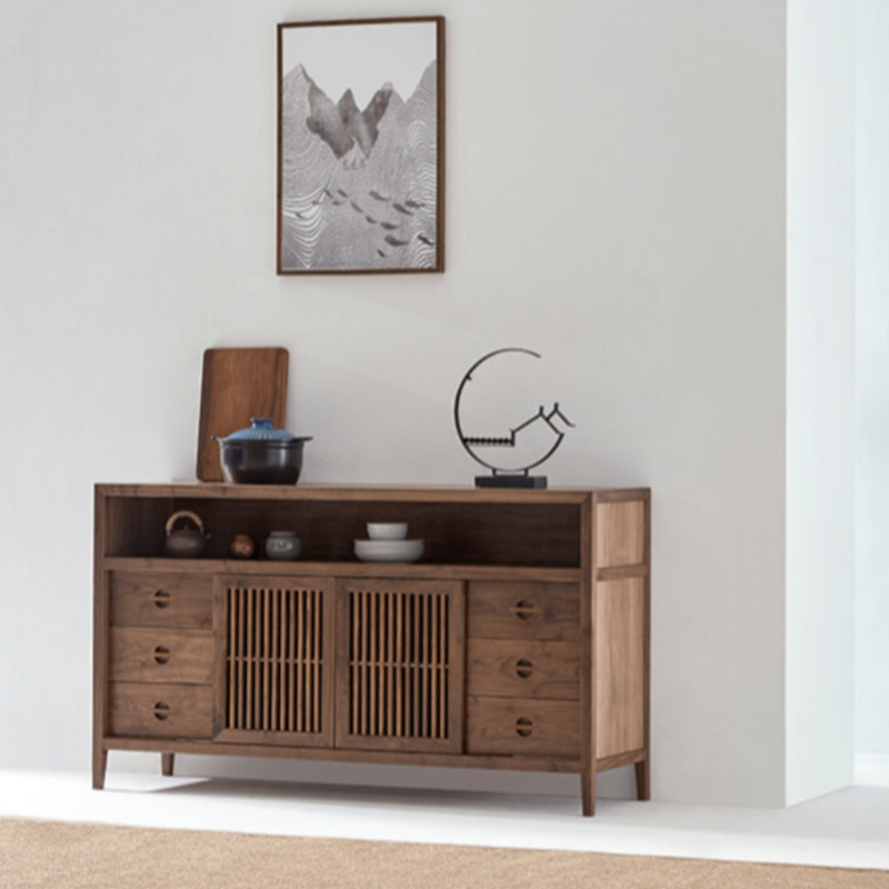 Buffets haut de gamme en noyer noir, 33.46" H x 59.06" W x 16.93" D