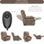 Fauteuil inclinable surdimensionné avec repose-pieds allongé - Fauteuil inclinable électrique pour personnes âgées avec massage thermique - Porte-gobelets de rangement à bras rabattable 350 lb-102394821