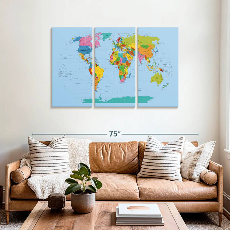 Carte du monde Aliaz, H 36 po x l 57 po