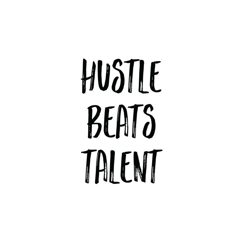 Hustle Beats Talent - Wrapped Canvas Print, 91cm H x 91cm W x 3.8cm D