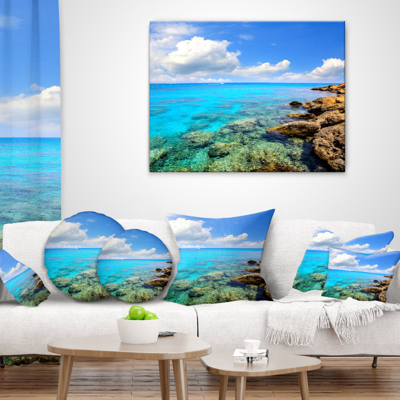Coussin Bright Summer Day in Sea - Sea & Shore, 16 po x 1 po