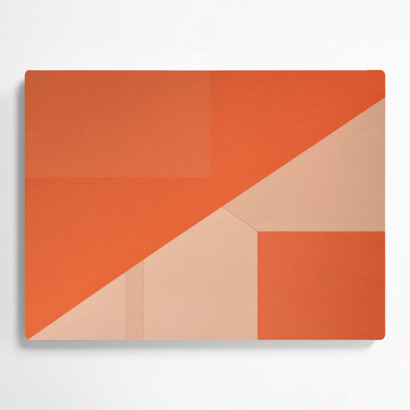 Minimalism 98 Orange Metal Wall Art, 16" H x 20" W
