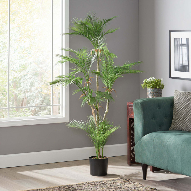 Exquis palmier artificiel de 165 cm pour créer une oasis tropicale dans votre espace intérieur, apportant sérénité et détente