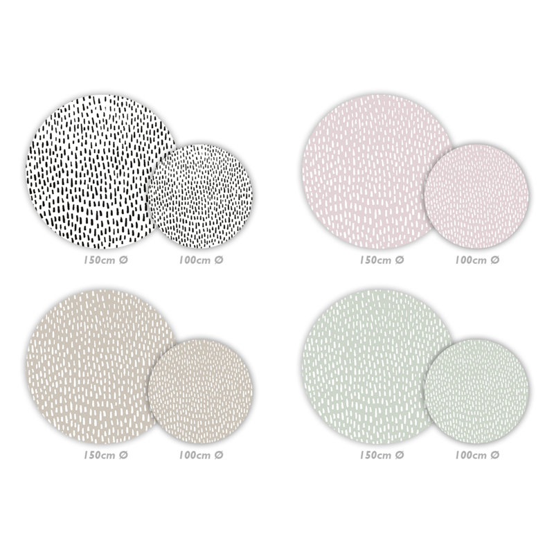 Sicard Vinyl Machine Printed Area Rug, Rectangle 3'3.4" x 3'3.4"