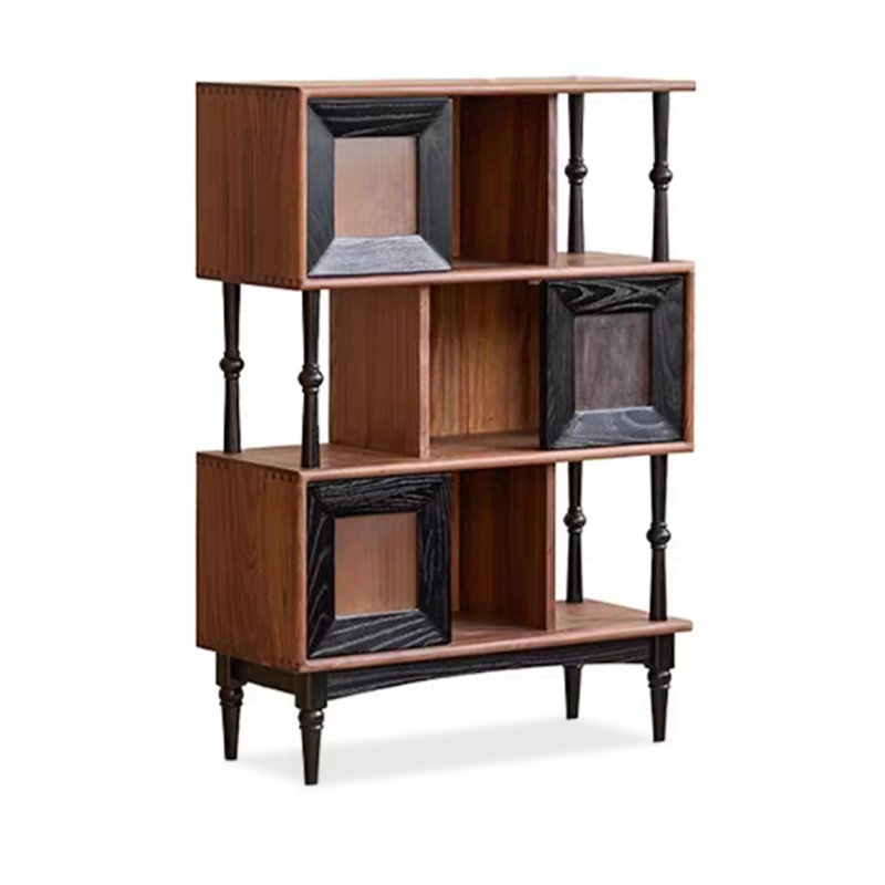 Tan+Black Solid + Manufactured Wood+Glass Display Cases