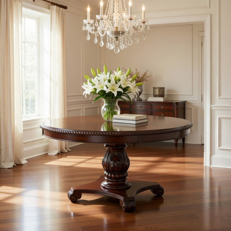 Georgios Round Solid Wood Dining Table