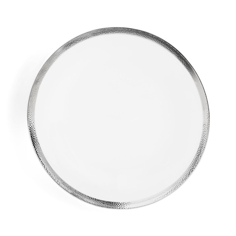 Smith Handmade Porcelain Dinner Plate, Platinum
