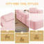 Chaise longue en velours côtelé luxueux avec 3 coussins, canapé-lit convertible avec poche de rangement, conception sans cadre-1454528066