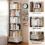 Bibliothèque rotative à 6 niveaux, bibliothèque rotative à 360 ° avec roulettes et tiroir, peu encombrante, petite bibliothèque rotative pour chambre à coucher, salon, maison, bureau-998748596