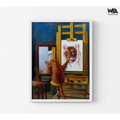 Norman Catwell By Lucia Heffernan, Orange Tabby Cat Lion Heart Decor Idea, Positive Kitty Car Portrait Vet Office Decor Idea