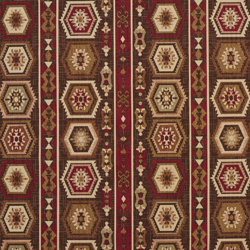 Tissu de texture sud-ouest, Brun / Rouge