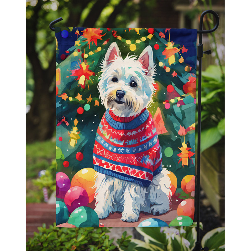 Drapeau de Noël Westie, H 15,5 po x l 11,25 po
