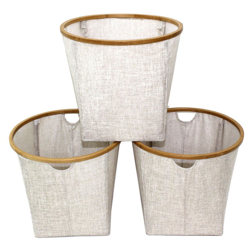 Ensemble de paniers en tissu, H 16 po x l 17,5 po x P 17,5 po