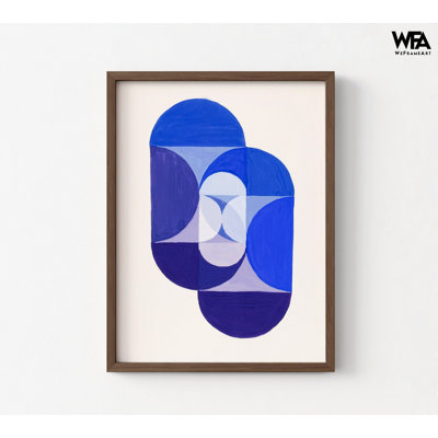 «Key Blue» par Joseph Schillinger, reproduction d'art encadrée The Mathematical Of The Arts, peinture de Schillinger, reproduction d'art bleue