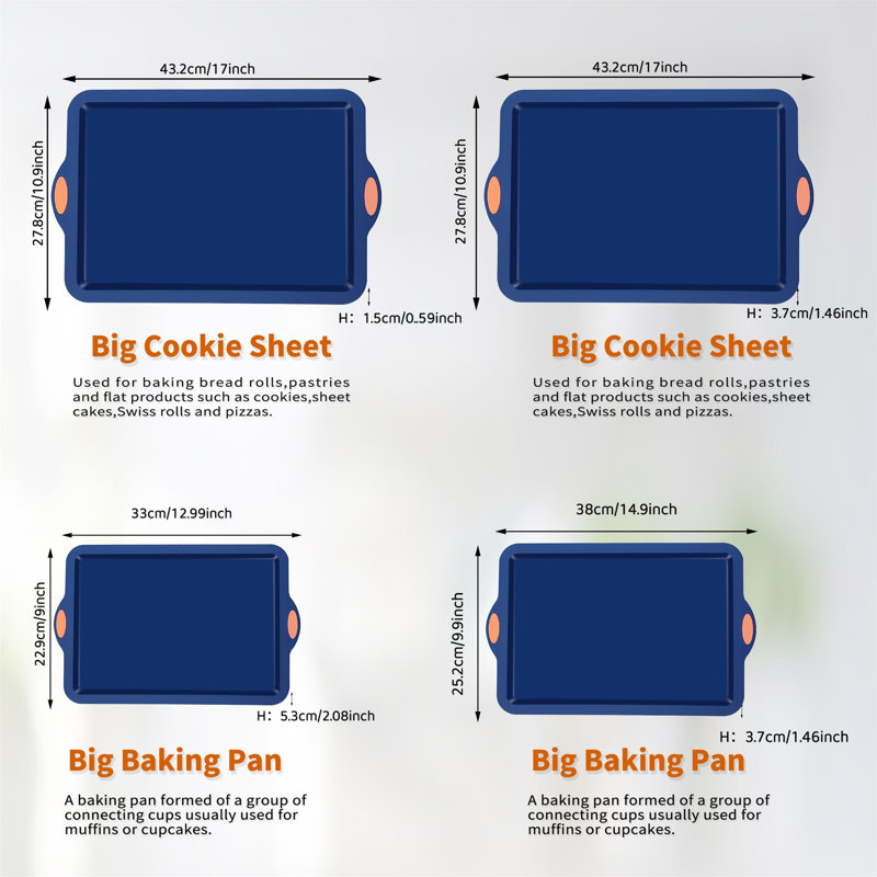 Ebern Designs Oshane 4 Piece Silicone Bakeware Set