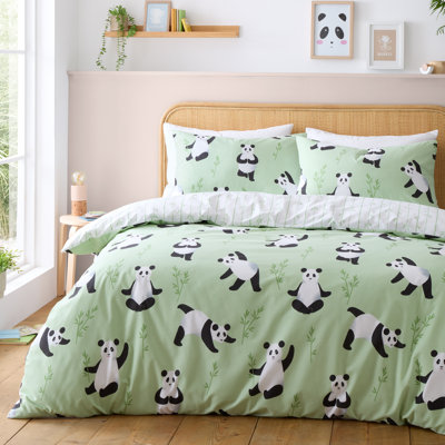 Panda Paws Reversible Duvet Cover Set