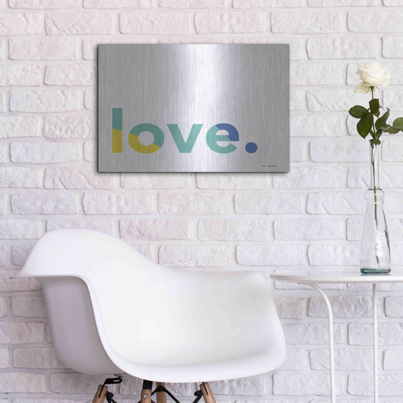 «Love» par Seven Trees Design, art mural en métal, H 16 po x l 24 po