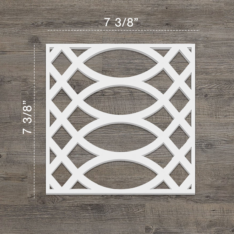 Montrose Decorative Fretwork Wallpaper Panel, 7.375" H x 7.375" W x 0.375" D