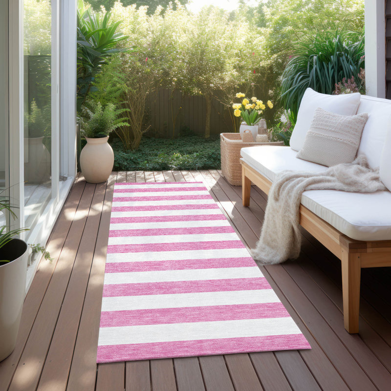 Tapis intérieur / extérieur Kinslee, Tapis de couloir 2 pi 3 po x 7 pi 6 po