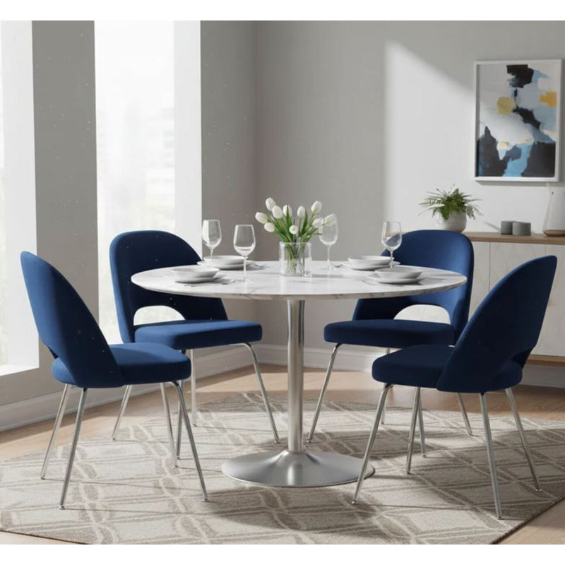 Sandy Chrome Chair, Blue, 1