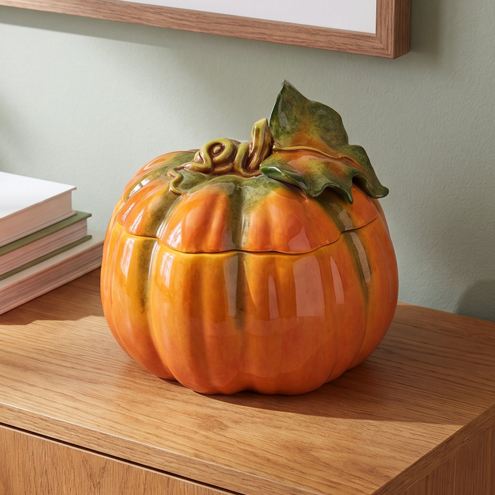 Brevard Small Ceramic Pumpkin Box