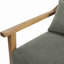 Fauteuil d'appoint à accoudoirs en bois avec coussin lombaire