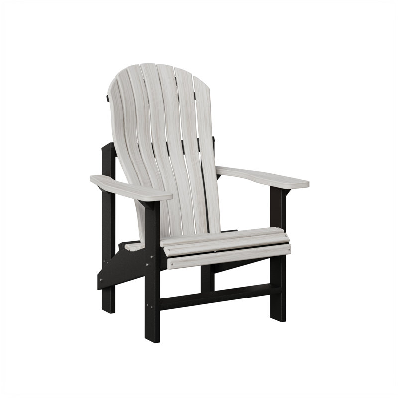 Berlin Gardens Contour Upright Adirondack Chair, Seashell with Black
