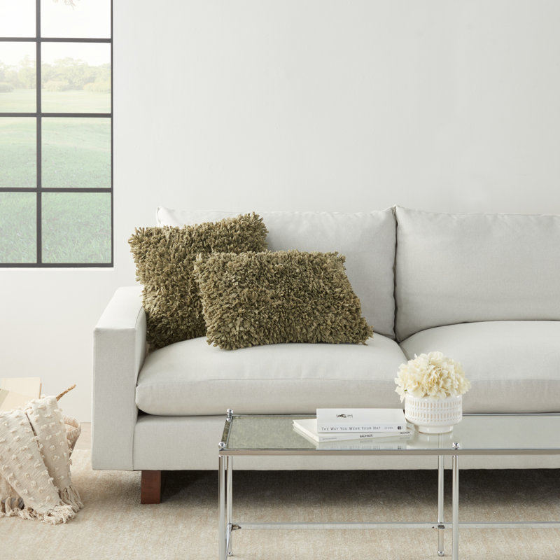 Larkin Ruffled Throw Pillow, Sage
