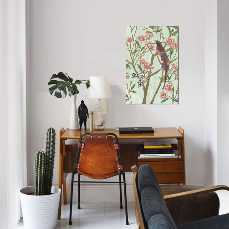«Delicate Chinoiserie III», impression sur toile, H 12 po x l 8 po x P 0,75 po, Toile tendue, Pas de tapis