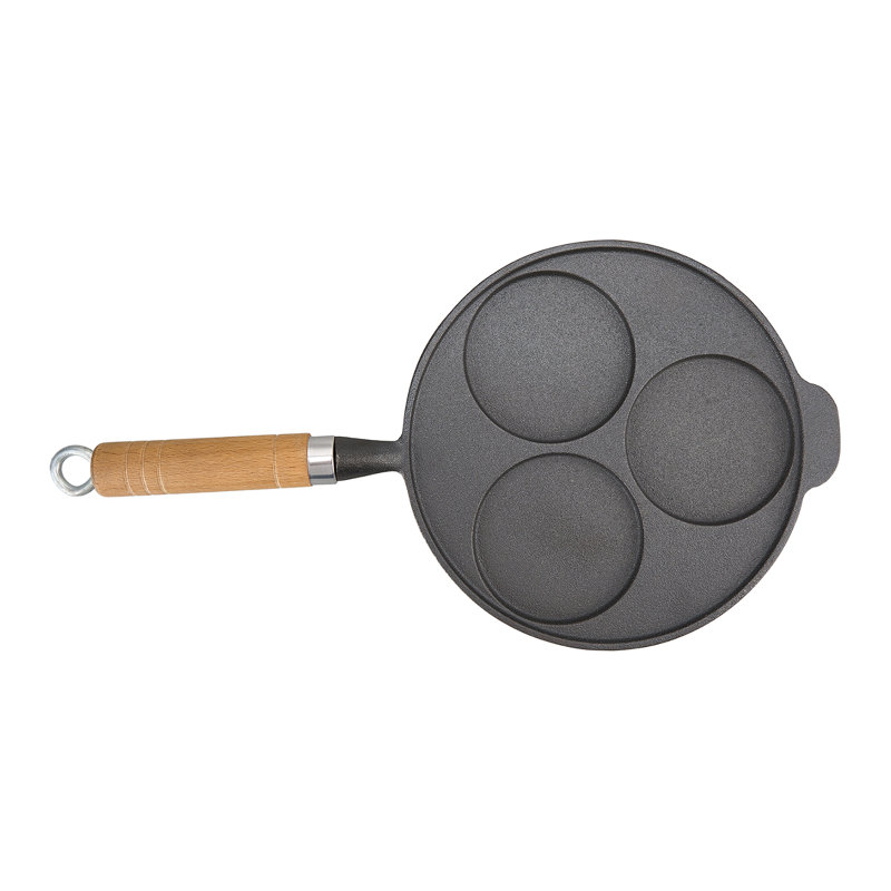 3-Hole Cast Iron Frying Pan