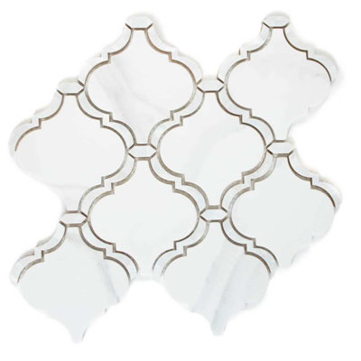  Tahitian Pearl 14" x 14.5" Satin Glass Mosaic Wall Tile