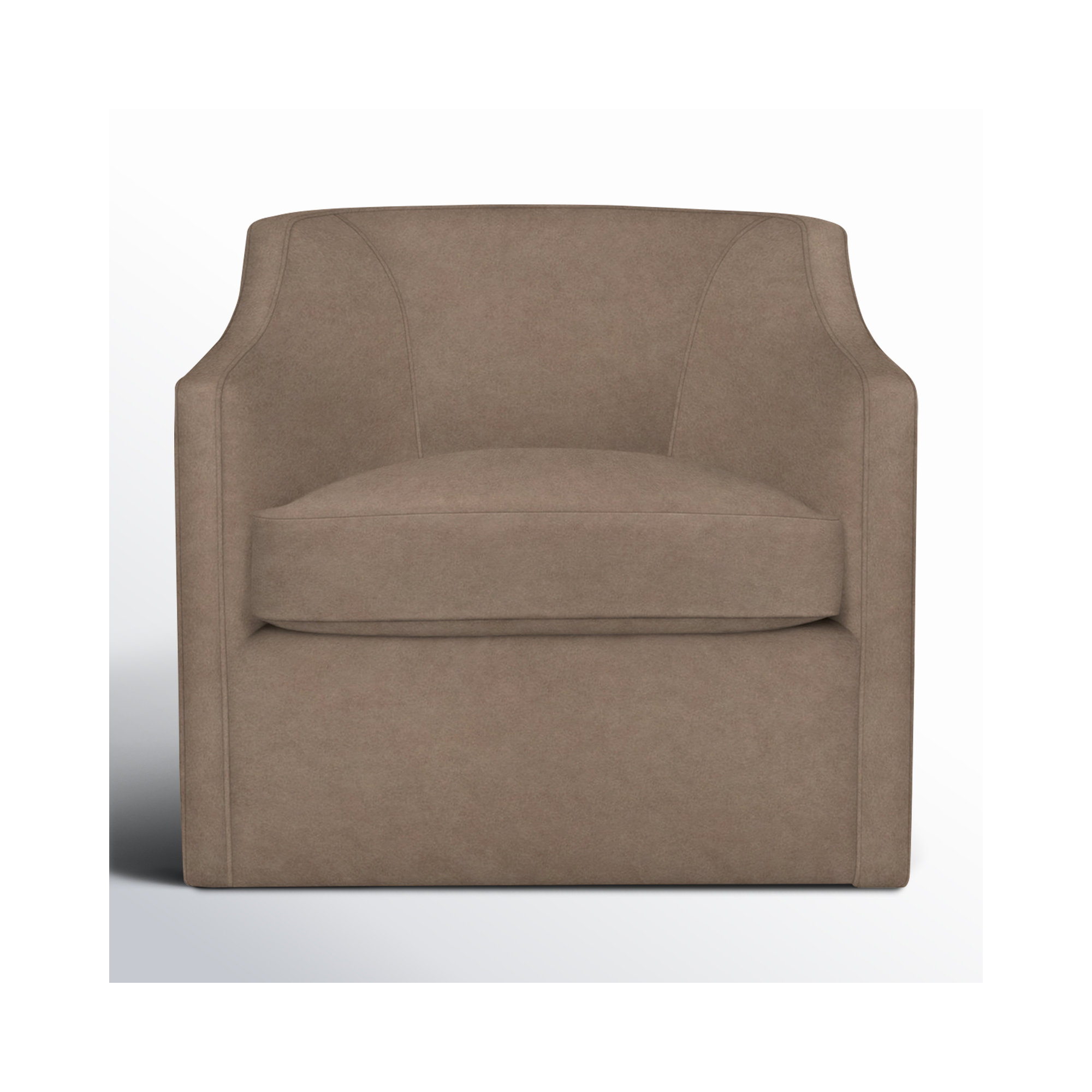 Marietta Upholstered Swivel Armchair, Bella Cocoa Performance Velvet