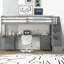 Structure de lit simple de taille mezzanine avec bureau intégré et tiroirs de rangement doubles-1122775319