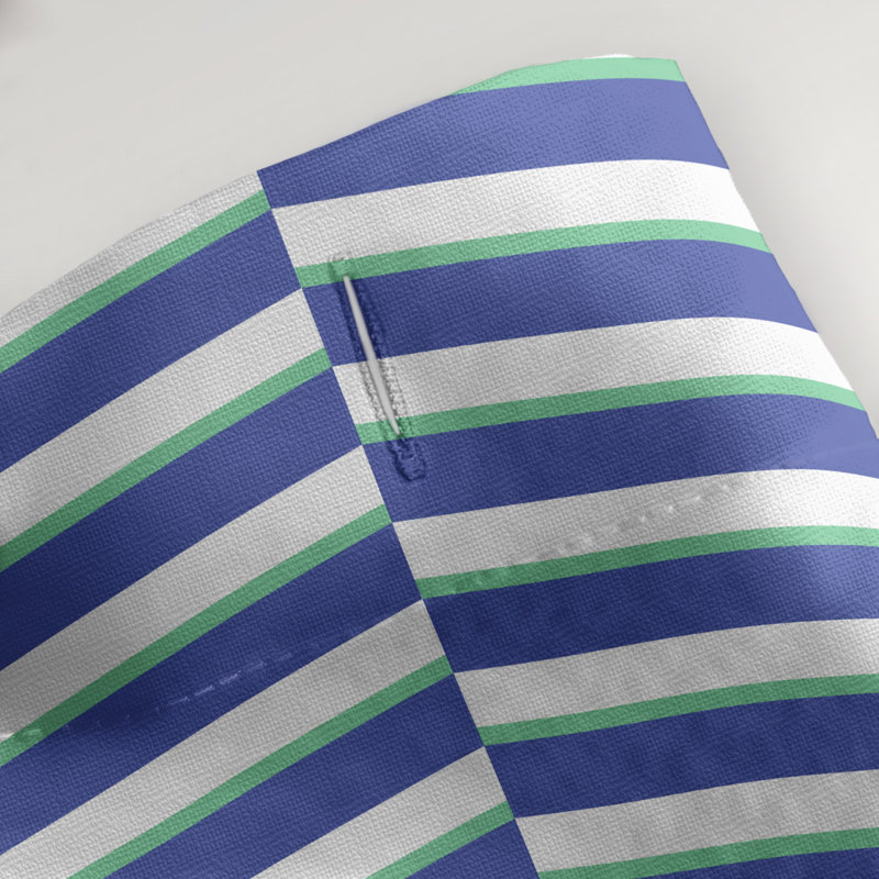 Rideau de douche simple à rayures rompues, Bleu / Vert