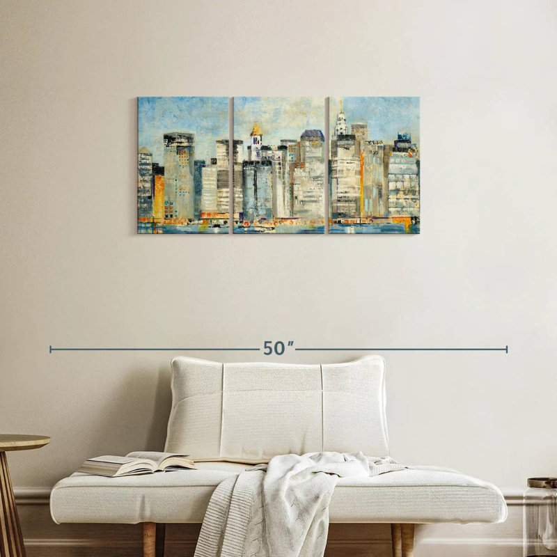 'Waterfront Skyline, 18" H x 38" W