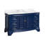 Ensemble de meuble-lavabo simple 60 po avec armoire bleu royal et comptoir en marbre de Carrare Twain-1939242033-1939242032