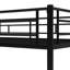 Lit simple superposé au-dessus d'un lit gigogne, structure en métal noir, lit gigogne polyvalent relaxant noir, repos pratique-165283473