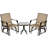 Outsunny 3 Piece Outdoor Glider Chair With Coffee Table Bistro Set-116110947