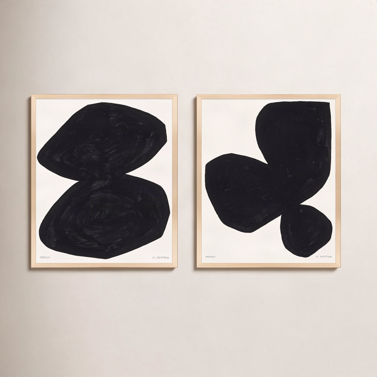 Module On White. Set Of 2 by Michael Kempen, Maple Wood, 30" H x 24" W x 1.25" D