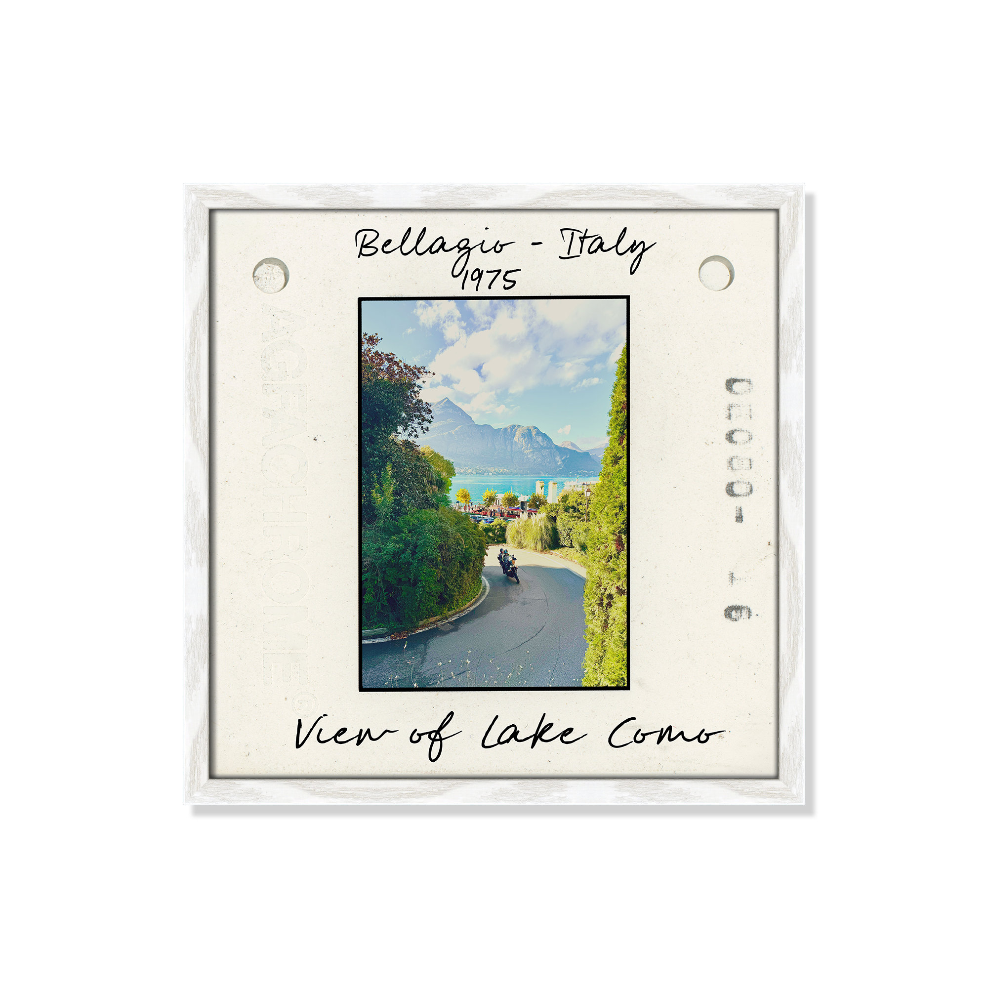 Belaggio, Italy - View of Lake Como Print by Susan Jill, White Single Picture Framed Paper, 17" H x 17" W x 0.75" D