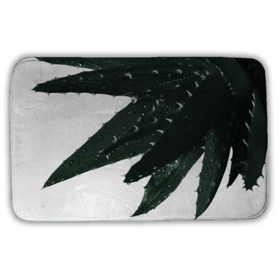 Aloe plant Bath Mat with Non-Slip Backing - Quick Dry Memory Foam Bathroom Rug - Absorbent - Modern Plush Spa-Style - Machine Washable