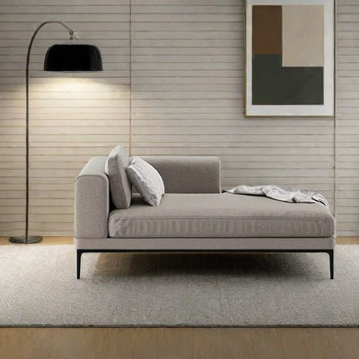 Sponge cotton linen solid wood chaise chair