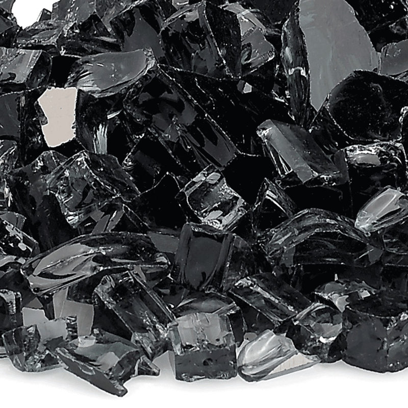 10 lb Verre de feu réfléchissant, Noir, noir, noir, noir