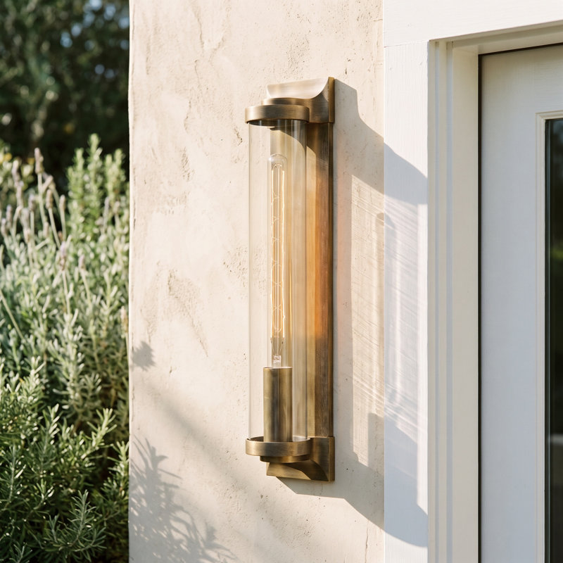 Jill Aluminium Wall Light, Burnished Bronze, 22" H x 4.5" W x 4.5" D