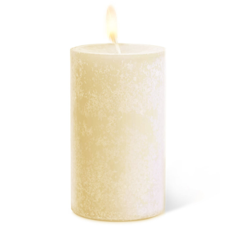 Bougie cylindrique, H 5 po x l 2,5 po x P 2,5 po, Crème